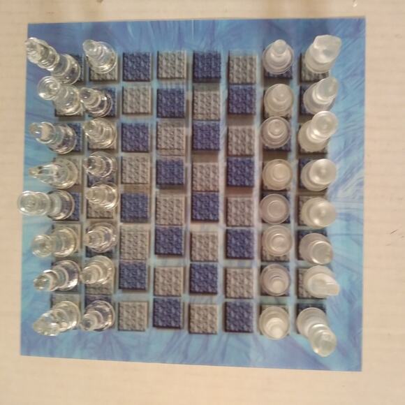Cardinal Super 3D Chess Set Clear and Frost Glass Playing Pieces Board Game - Picture 2 of 4